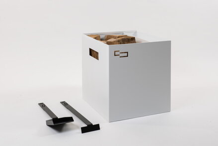 Firewood Basket ALL DOUBLE white